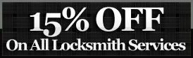 15% off on all locksmith services